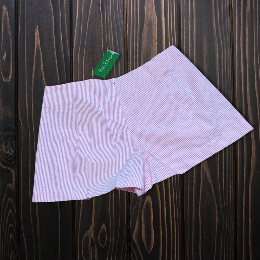 SOLD     Lilly Pulitzer Izzy Fancy Seersucker Stripe Skort Pink White NWT Size 4 - Picture 3 of 3